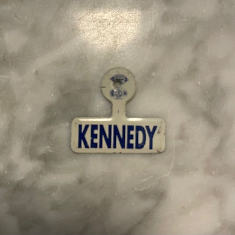 Kennedy Campaign Folding Lapel Pin Union Made